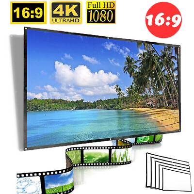 #ad 60 150#x27;#x27; Portable Foldable Projector Screen Front Rear 16:9 Home Theatre Cinema $14.46