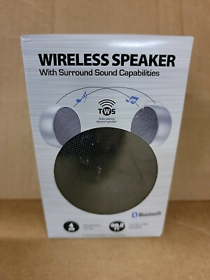 #ad Wireless Speaker With Surround Sound Capabilities Bluetooth Gray New Sealed $10.69