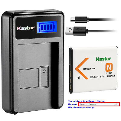 #ad Kastar Battery LCD Charger for Sony NP BN1 NPBN1 Sony Type N Sony BC CSN BC CSNB $8.59