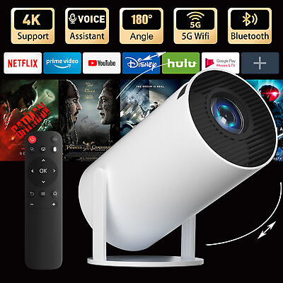 #ad 10000 Lumen Projector Freestyle 4k 1080p Mini Home Theater 5G WiFi Bluetooth USB $83.59