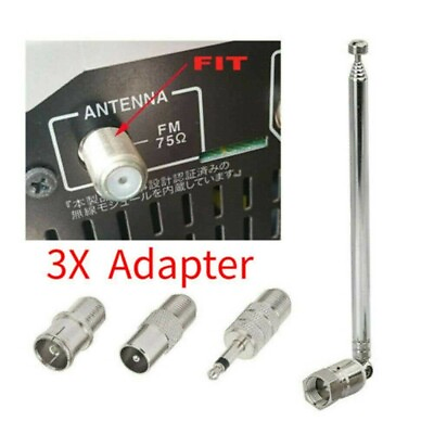 #ad For Bose Wave Radio FM F Type Telescopic Aerial 75Ohm Antenna W TV 3.5 Adapter $6.27