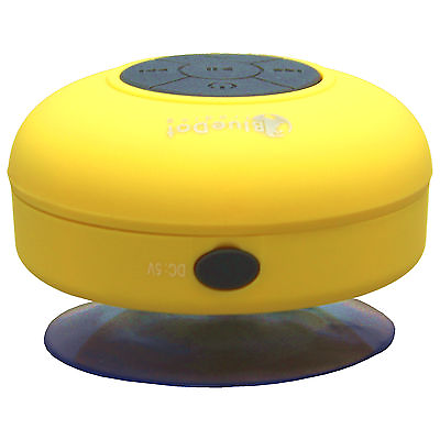 #ad Yellow Bluetooth Waterproof Suction Cup Speaker Car Shower for Samsung Note S8 $7.95