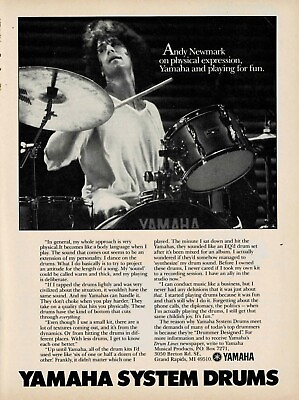 #ad Yamaha System Drums Andy Newmark 1983 Print Advertisement $5.95