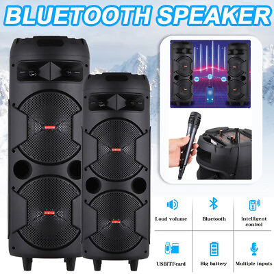#ad 6000W Bluetooth Speaker Sub woofer Portable Heavy Bass Sound System Party amp; Mic $79.99