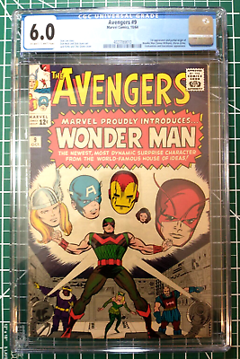 #ad Avengers #9 CGC 6.0 1964 1st Wonder Man Marvel MCU Movie TV Silver Age $355.00
