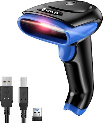 #ad Eyoyo 1D 2D Imager BlueTooth BarCode Scanner USB Wired Wireless Bar Code Reader $36.57