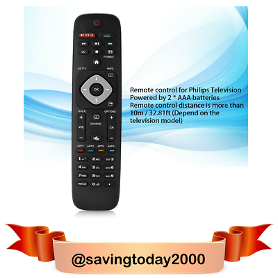 #ad Universal Remote Control for All Philips TV RF402A V14 NH800UP RF402A T1 $8.99