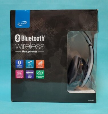 #ad iLIVE Bluetooth Wireless Headphones In Black New in Box $28.95