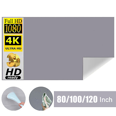 #ad 120#x27;#x27;Portable Projector Screen HD 16:9 Frameless for Home Theater 3D Movies D4H6 $13.94