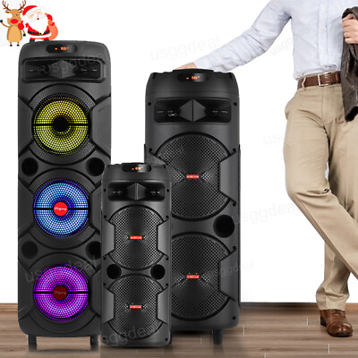 #ad Portable Party Bluetooth Speaker Subwoofer Heavy Bass Sound Party System W Mic $85.99