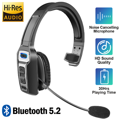 #ad Wireless Trucker Bluetooth Headset With Noise Cancelling Mic For Phones PC $33.99