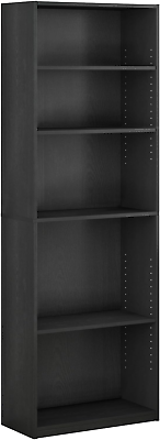 #ad JAYA Simply Home 5 Shelf Bookcase 5 Tier Black $78.30