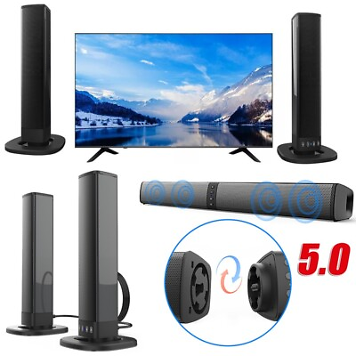 #ad US Bluetooth 5.0 Home TV Sound Bar Speaker System Wireless Subwoofer 3D Surround $42.99