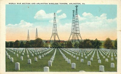 #ad Arlington Virginia Wireless Tower World War Tichnor 1920s Postcard 20 2587 $9.09