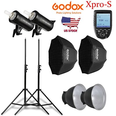 #ad US 2X Godox SK400II 400W Flash Light95cm Grid Softbox StandXpro S For Sony Kit $385.40