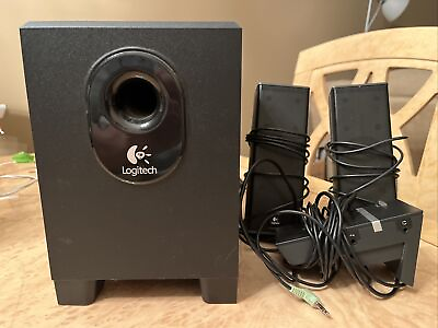 #ad #ad Logitech X 240 Computer 2.1 Surround Sound System Black TESTED Works Clean $40.00