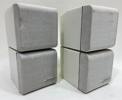 #ad Pair of Bose Double Cube Speakers White Lifestyle Acoustimass $39.99