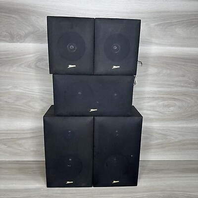 #ad Zenith Surround Sound Speaker Set 5 Piece Model #SRF 711B Black $74.97