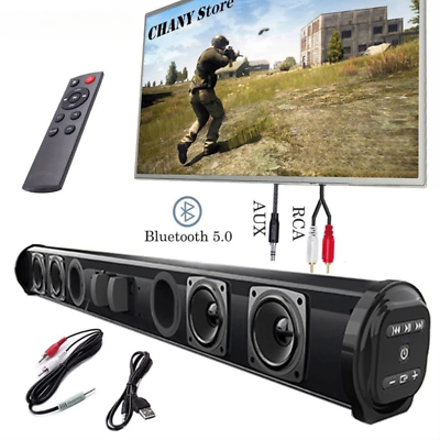 #ad Surround Sound Bar 4 Speaker System Wireless Subwoofer TV Home Theater amp; Remote $36.90