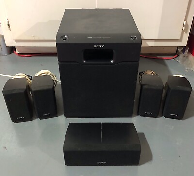 #ad Sony High Power 100W Subwoofer and 5 Speakers $107.00
