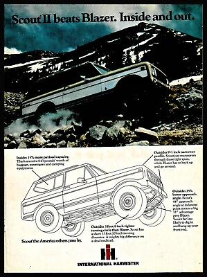 #ad 1977 INTERNATIONAL SCOUT II beats Blazer inside and out Vintage PRINT AD $9.99