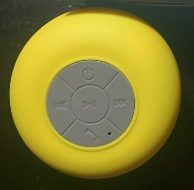 #ad Yellow Bluetooth Wireless Portable Speaker w Suction Cup Splash Proof Car $19.99