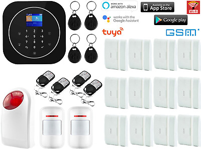 #ad C24 WiFi APP GSM RFID Wireless Kits Tuya Home Security Alarm SystemStrobe Light $139.64