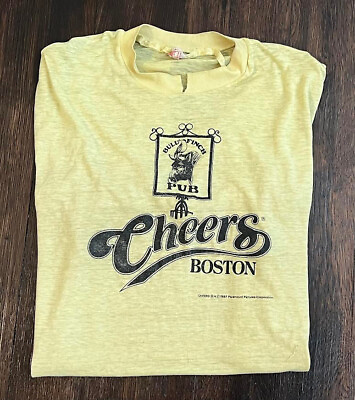 #ad Vintage 80s Cheers Boston Bar TV Hollywood 1980s Tee Top Shirt XL $22.40