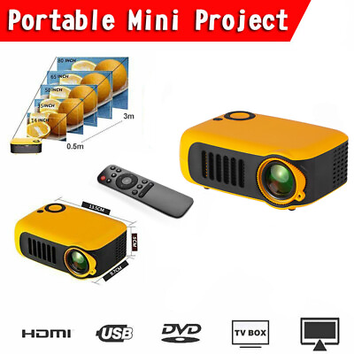 #ad A2000 Mini Miniature Children Movie Projector 1080P Home Theater Yel US Plug $58.71
