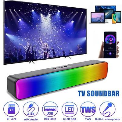 #ad Immersive Home Theater Soundbar with Wireless Subwoofer and RGB Speaker System $23.74