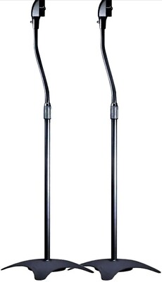 #ad Satellite Speaker Floor Stands Black Pair Supports up to 5 Lbs. Each $46.20