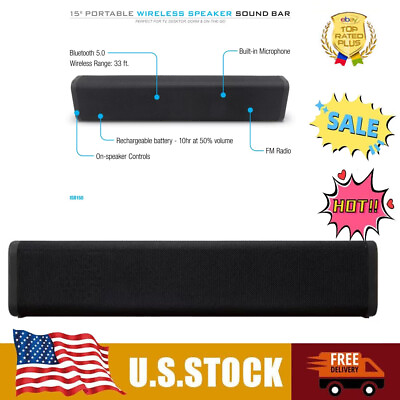#ad iLive 15quot; 5.0 Portable Bluetooth Wireless Portable Bluetooth Sound Bar Speaker $29.98