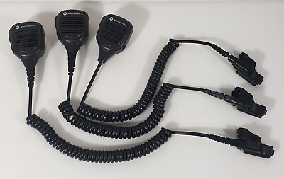 #ad 3 Motorola Speaker Mics PMMN4045B PMMN4051A Microphone PARTS OR REPAIR ONLY $35.00