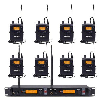 #ad 8 Receivers Wireless In Ear Monitor System Pro Audio UHF 2 channel Stage Studio $349.00