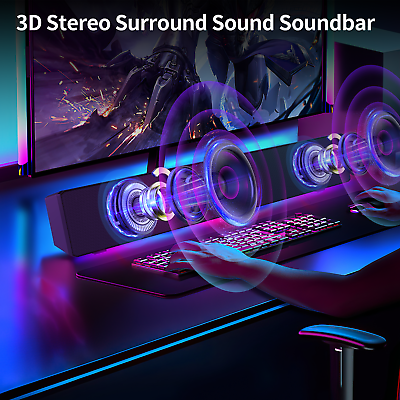 #ad Wireless Surround Sound Bar 4 Speaker System BT Subwoofer TV Home Theater $28.43