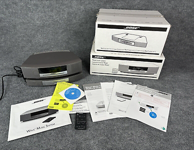 #ad Bose Wave Music System AM FM Radio w 3 Disc Multi CD Changer Remote Box Manual $989.99