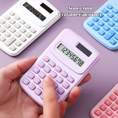 #ad Portable Calculator LCD Electronic Solar Calculator Home Office Calculator $5.59