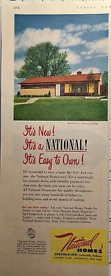 #ad National Homes Prefabricated House Lafayette IN Horseheads Vintage Print Ad 1952 $14.77