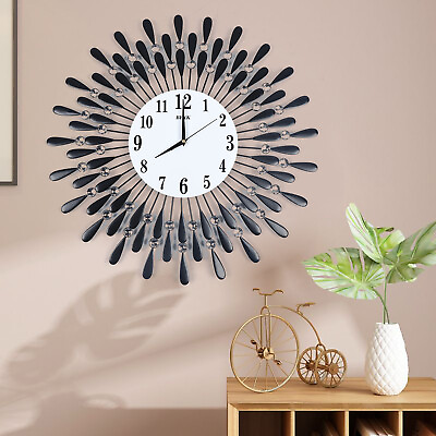 #ad Nordic Home 3D Luxury Large Art Wall Clock 12 Hour Metal Watch Living Room Decor $40.90