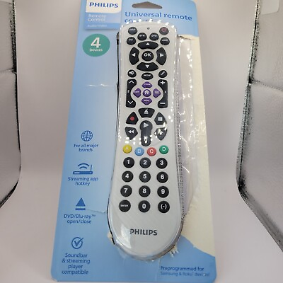 #ad Philips 4 Device Universal Remote Control Pearl White $9.99