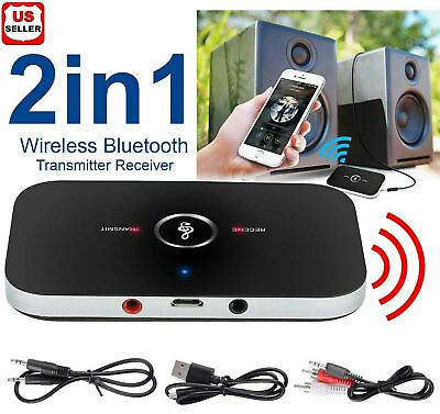 #ad Bluetooth V4 Transmitter amp; Receiver Wireless A2DP Audio 3.5mm Aux Adapter Hub A6 $9.86