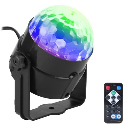 #ad 1 2 4pcs RGB Led Disco Ball Strobe Light Rotat Stage Lamp Sound Remote Control $7.99