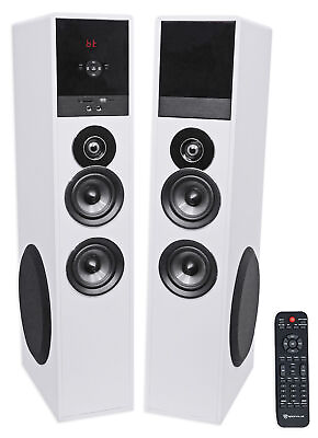 #ad Tower Speaker Home Theater System8quot; Sub For Samsung NU6900 Television TV White $269.95