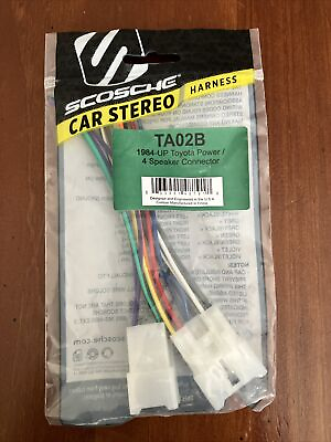 #ad #ad Scosche Car Stereo Harness TA02B for 1984 up Toyota Power Retail Pack NIP $8.49