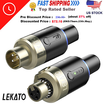 #ad LEKATO 5.8G Wireless Microphone System Mic Transmitter Receiver Plug On XLR 100#x27; $72.16