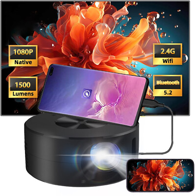 #ad Bluetooth Projector HD 1080P FHD WiFi LED Movie Video Home Theater HDMI AV $29.99