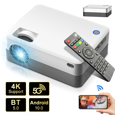 #ad 4K 1080P 5G WiFi Bluetooth 50000Lumens Android LED Home Theater Projector Cinema $94.99