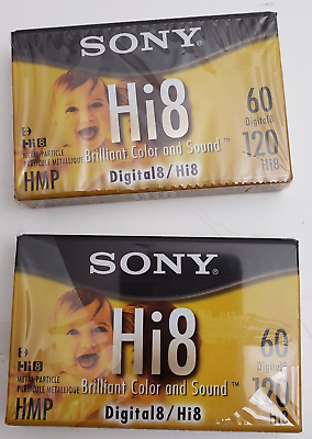 #ad Sealed Sony P6 120 HMPL 120 Min Hi8 Camcorder Tape Cassette Sealed Sony Set Of 2 $33.99