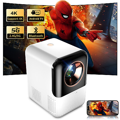 #ad Projector Android TV 4K 1080P UHD 5G WiFi HDMI AV LED Movie Video Home Theater $74.99