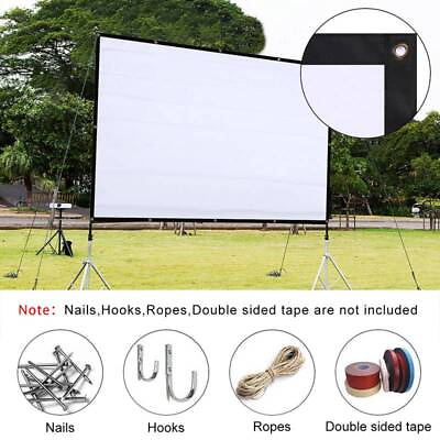 #ad 120 Inch 16:9 Manual Portable Projector Projection Screen Home Theater Movie $24.41